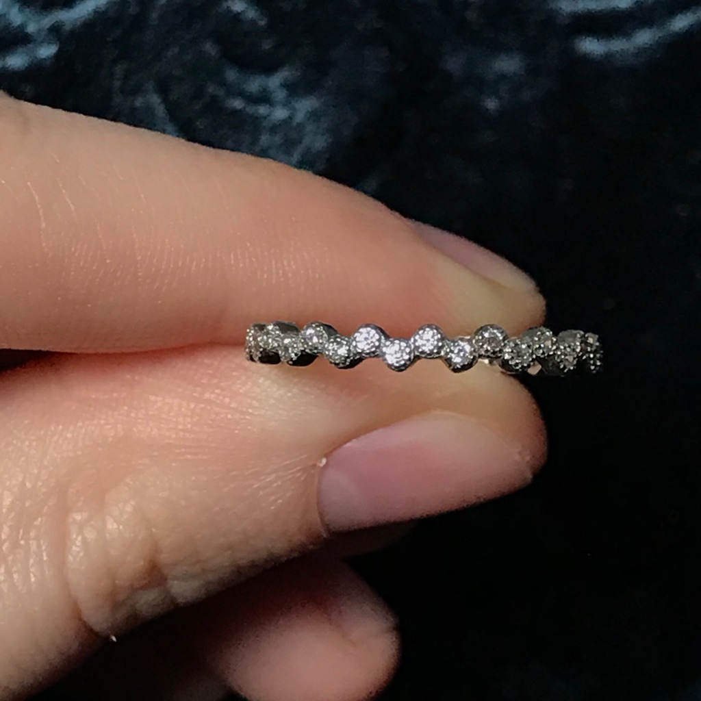 Silver Stackable Thin Band Ring “Bubble”